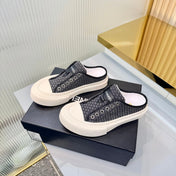 CHANEL 26S MULE SNEAKERS IN BLACK CHECKERED WOVEN DENIM FABRIC STYLE 5