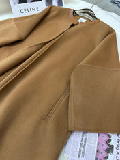 HERMES 25S LONG CASHMERE COAT WITH ROUND NECK 277