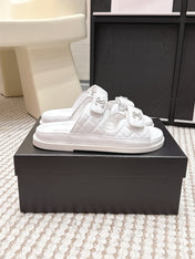 CHANEL 26S SANDALS IN WHITE CALFSKIN