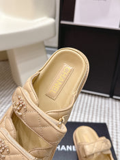 CHANEL 26S SANDALS IN LIGHT SAND BEIGE CALFSKIN