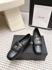 CHANEL 26S LOAFERS IN BLACK CALFSKIN WITH GOLD-TONE CC LOGO