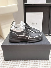 CHANEL 26S PLATFORM SNEAKERS 30 MM IN BLACK CALFSKIN WITH WHITE FABRIC