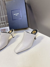 YSL 25S HIGH-HEEL SANDALS 75 MM IN WHITE LAMBSKIN