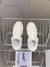 DIOR 25S DIOR STAR SNEAKERS 40 MM IN WHITE LAMBSKIN AND WOOL STYLE 1