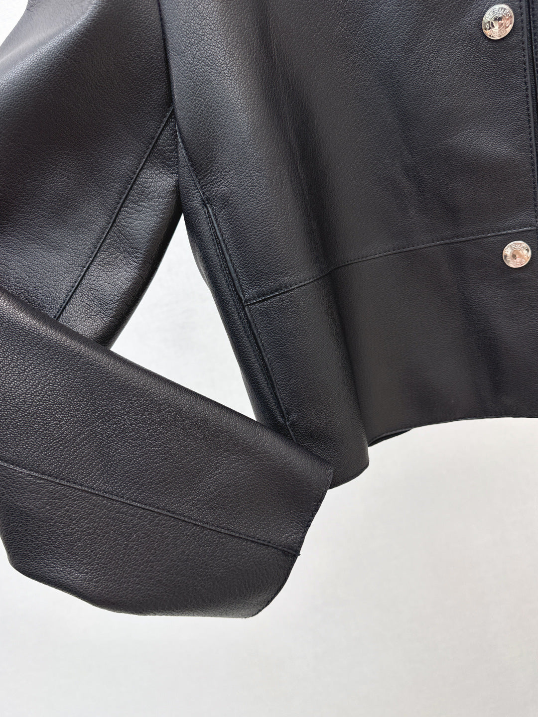 HERMES 25S STAND-COLLAR LEATHER JACKET 454