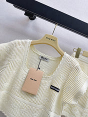 MIUMIU 26S KNIT TOP AND SKIRT SET STYLE 1042