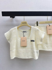 MIUMIU 26S KNIT TOP AND SKIRT SET STYLE 1042