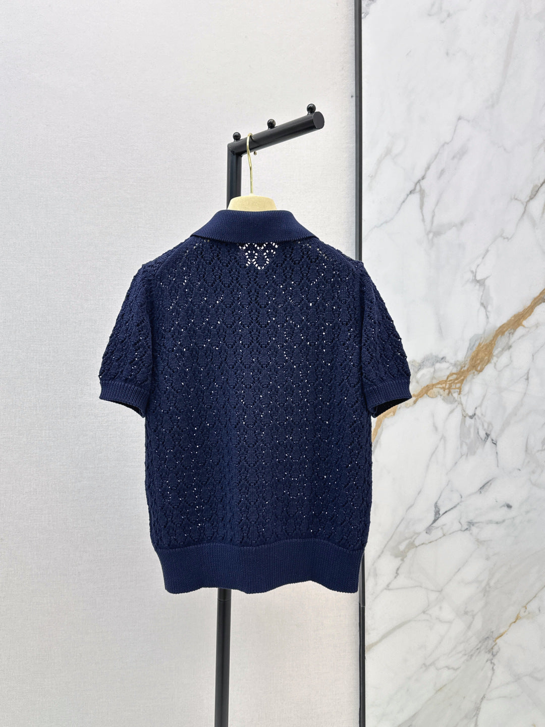 MIUMIU 26S SHORT-SLEEVED KNIT POLO SHIRT STYLE 1041