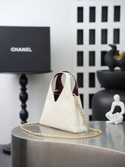 CHANEL 26S SHOPPING BAG MEDIUM 23 IN IVORY WHITE LAMBSKIN GOLD HARDWARE