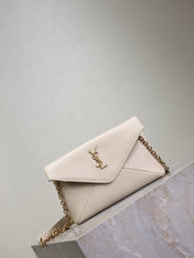 YSL 25S CALYPSO MINI 19 IN BLANC VINTAGE LAMBSKIN GOLD HARDWRE