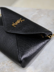 YSL 25S CALYPSO MINI 19 IN BLACK LAMBSKIN GOLD HARDWARE