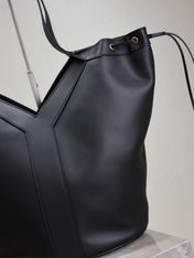 YSL 25S Y LARGE HOBO 50 IN BLACK CALFSKIN GOLD HARDWRE