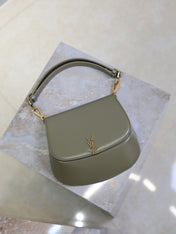 YSL 25S MINI VOLTAIRE 21 IN DEEP MUSK CALFSKIN SAINT LAURENT GOLD HARDWRE