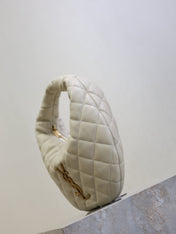 YSL 25S ICARINO 17 IN WHITE QUILTED CALFSKIN GOLD HARDWRE