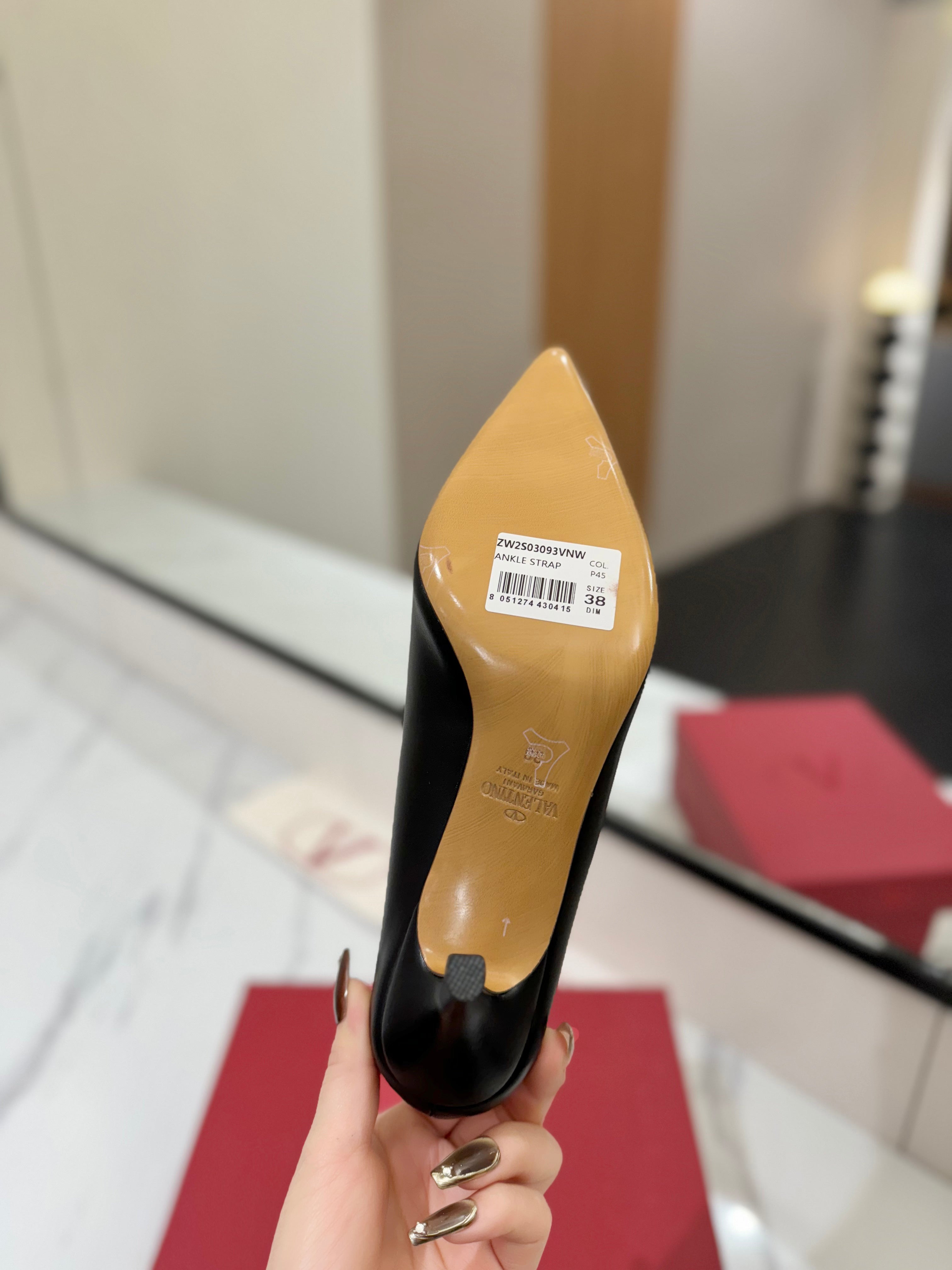 VALENTINO 26S HIGH HEELS 75 MM IN BLACK SMOOTH CALFSKIN