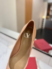 VALENTINO 26S HIGH HEELS 45 MM IN NUDE PATENT CALFSKIN