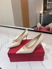 VALENTINO 26S POINTED-TOE PUMPS 65 MM IN WHITE SMOOTH CALFSKIN
