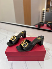 VALENTINO 26S HIGH-HEEL SANDALS 60 MM IN BLACK CALFSKIN WITH GOLD HARDWARE