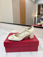 VALENTINO 26S MARY JANE HEELS 60 MM IN WHITE PATENT CALFSKIN