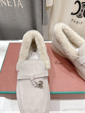 LP 25S SUMMER CHARMS WALK LOAFERS IN LIGHT GRAY SUEDE AND FLEECE