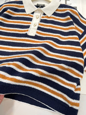 CHANEL 25S SHORT-SLEEVE STRIPED SHIRT 598