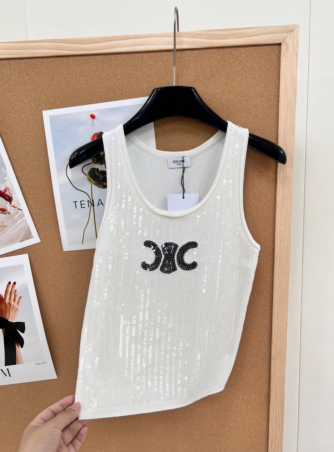 CELINE 26S SEQUIN KNIT TANK TOP 143
