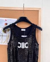 CELINE 26S SEQUIN KNIT TANK TOP 142