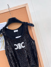 CELINE 26S SEQUIN KNIT TANK TOP 142