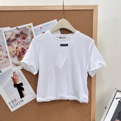 MIUMIU 26S LACE TRIM KNIT CROPPED TOP 1190