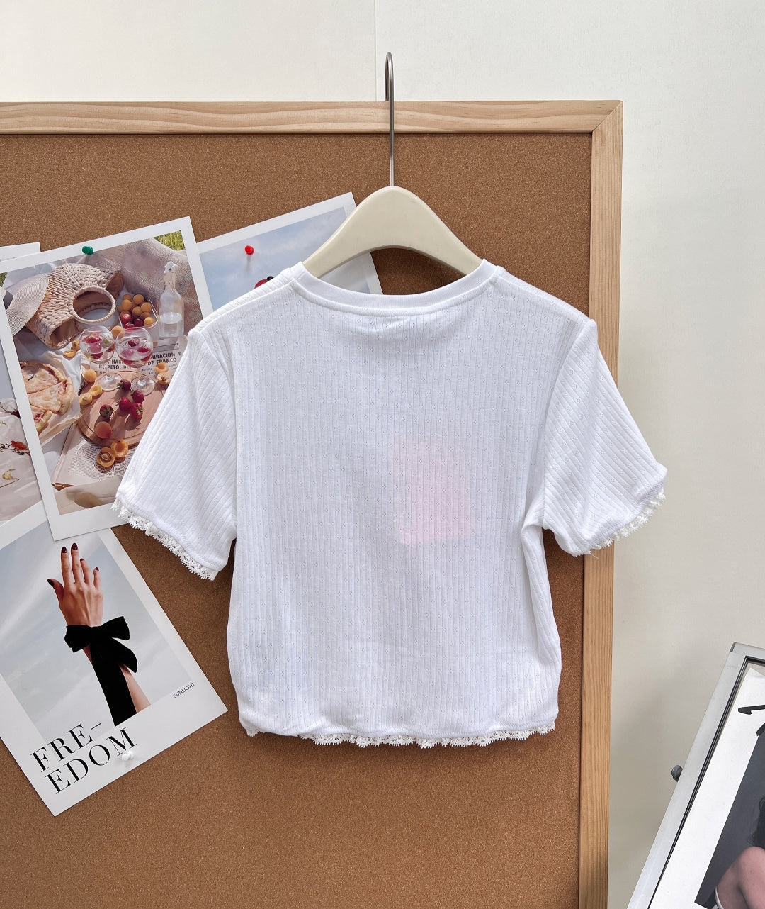 MIUMIU 26S LACE TRIM KNIT CROPPED TOP 1190