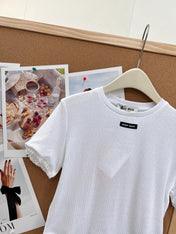 MIUMIU 26S LACE TRIM KNIT CROPPED TOP 1190