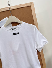MIUMIU 26S LACE TRIM KNIT CROPPED TOP 1190