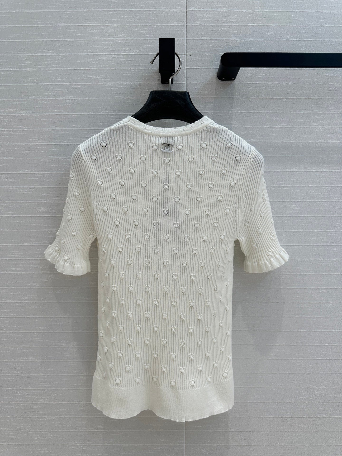 CC 25 Hollow Knitted T-shirt White cotton