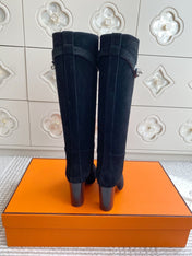 HM 25S TALL BOOTS 90 MM IN BLACK SUEDE