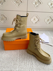 HM 25S ANKLE BOOTS IN WARM BEIGE GOLD LAMBSKIN