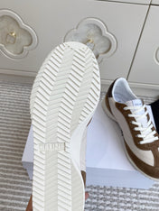 CELINE 26S RUNNER SNEAKERS IN BROWN SUEDE AND WHITE NYLON