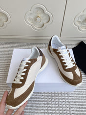 CELINE 26S RUNNER SNEAKERS IN BROWN SUEDE AND WHITE NYLON