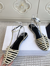 CELINE 26S CLEA TRIOMPHE GLADIATOR SANDALS IN BEIGE LAMBSKIN