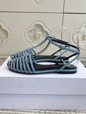 CELINE 26S CLEA TRIOMPHE GLADIATOR SANDALS IN SKY BLUE LAMBSKIN