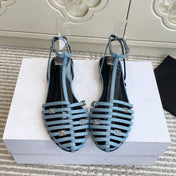 CELINE 26S CLEA TRIOMPHE GLADIATOR SANDALS IN SKY BLUE LAMBSKIN