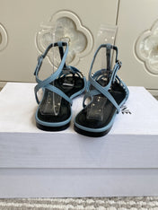 CELINE 26S CLEA TRIOMPHE GLADIATOR SANDALS IN SKY BLUE LAMBSKIN