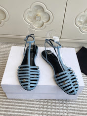 CELINE 26S CLEA TRIOMPHE GLADIATOR SANDALS IN SKY BLUE LAMBSKIN
