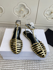 CELINE 26S CLEA TRIOMPHE GLADIATOR SANDALS IN GOLD LAMBSKIN