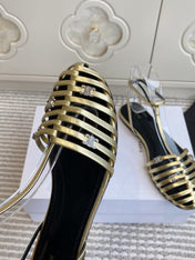 CELINE 26S CLEA TRIOMPHE GLADIATOR SANDALS IN GOLD LAMBSKIN