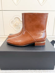 CHANEL 26S SHORT BOOTS IN BROWN CALFSKIN