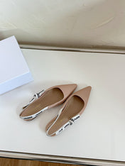 J'ADIOR SLINGBACK FLAT NUDE PINK TECHNICAL FABRIC