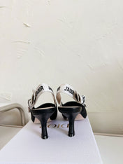 J'ADIOR SLINGBACK PUMP BLACK TECHNICAL FABRIC 65 MM