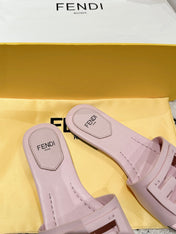 FF Baguette Light Pink Leather Slide