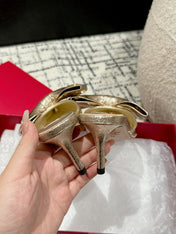 HIGH MULE IN LIGHT GOLD LAMBSKIN