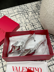 HIGH MULE IN SILVER LAMBSKIN